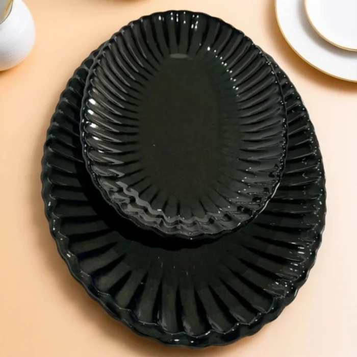 FS 8-9 Oval Platter Black Gray